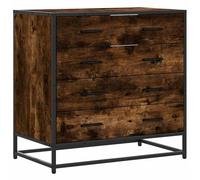 vidaXL Commode chêne fumé 70x41x70 cm Bois d'ingénierie, Coffre, Commode, Armoire avec tiroirs, coffres, commodes, Armoire de Rangement