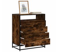 Vidaxl Commode Chêne Fumé 70x41x83,5 Cm Bois D'ingénierie Marron