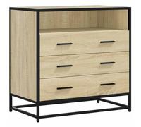 vidaXL Commode chêne Sonoma 70x41x70 cm – Bois d'ingénierie, 3 tiroirs, cadre en métal