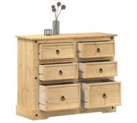 Commode Corona 110x43x91 cm bois massif de pin commode à tiroirs vidaXL