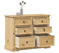 vidaXL Commode Corona 112x48x91 cm en bois massif de pin avec tiroirs Marron