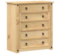 vidaXL Commode Corona – Bois massif de pin 80x40x89 cm, à tiroirs – Marron