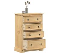 Vidaxl Commode Corona 80x43x114 Cm Bois Massif De Pin Marron