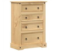 Vidaxl Commode Corona 80x43x114 Cm Bois Massif De Pin Marron