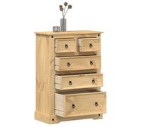 vidaXL Commode Corona 80x43x114 cm bois massif de pin, commode à tiroirs, classeur, armoire à tiroirs, armoire de rangement,