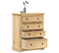 Vidaxl Commode Corona 92x48x120 Cm Bois Massif De Pin Marron