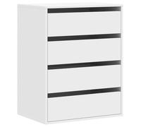 vidaXL Commode d'angle Blanc 60x41x76 cm Bois d'ingénierie, Commode à tiroirs, classeur, Armoire à tiroirs, Armoire de Rangement, Buffet