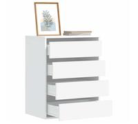 vidaXL Commode d'angle blanc 60x41x76 cm bois d'ingénierie, commode à tiroirs, classeur, armoire à tiroirs, armoire de 852870
