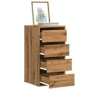 vidaXL Commode d'angle Chêne artisanal 40x41x76 cm Bois d'ingénierie à tiroirs