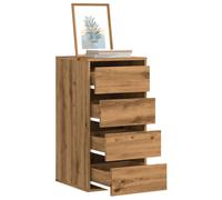 Vidaxl Commode D'angle Chêne Artisanal 40x41x76 Cm Bois D'ingénierie Marron