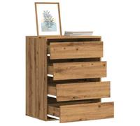 vidaXL Commode d'angle chêne artisanal 60x41x76 cm en bois d'ingénierie à tiroirs Marron
