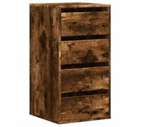 vidaXL Commode d'angle chêne fumé 40x41x76 cm Bois d'ingénierie, Commode à tiroirs, classeur, Armoire à tiroirs, Armoire de Rangement, Buffet