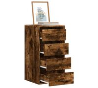 Vidaxl Commode D'angle Chêne Fumé 40x41x76 Cm Bois D'ingénierie Marron