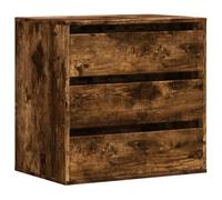 vidaXL Commode d'angle chêne fumé 60x41x58 cm bois d'ingénierie, commode à tiroirs, classeur, armoire à tiroirs, armoire de 852847