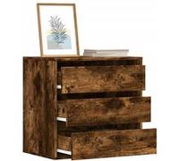 vidaXL Commode d'angle à tiroirs chêne fumé 60x41x58 cm bois d'ingénierie