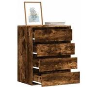 vidaXL Commode d'angle à tiroirs chêne fumé 60x41x76 cm en bois d'ingénierie Marron