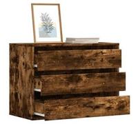 vidaXL Commode d'angle 852856 – chêne fumé, bois d'ingénierie, 80x41x58 cm, à tiroirs