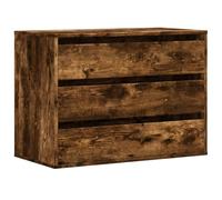 vidaXL Commode d'angle chêne fumé 80x41x58 cm Bois d'ingénierie, Commode à tiroirs, classeur, Armoire à tiroirs, Armoire de Rangement, Buffet