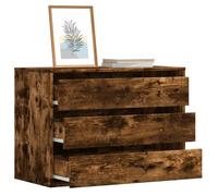 vidaXL Commode d'angle chêne fumé 80x41x58 cm bois d'ingénierie, commode à tiroirs, classeur, armoire à tiroirs, armoire de 852856