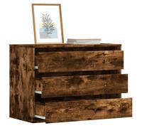 Vidaxl Commode D'angle Chêne Fumé 80x41x58 Cm Bois D'ingénierie Marron