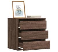 vidaXL Commode d'angle chêne marron 60x41x58 cm bois d'ingénierie, commode à tiroirs, classeur, armoire à tiroirs, armoire 852849