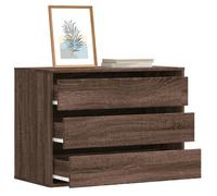 vidaXL Commode d'angle chêne marron 80x41x58 cm bois d'ingénierie, commode à tiroirs, classeur, armoire à tiroirs, armoire 852858