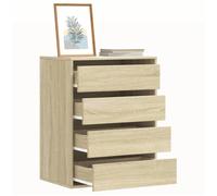 vidaXL Commode d'angle chêne sonoma 60x41x76 cm bois d'ingénierie, commode à tiroirs, classeur, armoire à tiroirs, armoire 852872