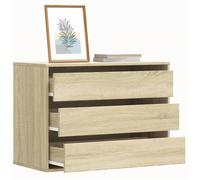 vidaXL Commode d'angle chêne sonoma 80x41x58 cm bois d'ingénierie, commode à tiroirs, classeur, armoire à tiroirs, armoire 852854