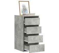 vidaXL Commode d'angle Gris béton 40x41x76 cm Bois d'ingénierie, Commode à tiroirs, classeur, Armoire à tiroirs, Armoire de Rangement, Buffet