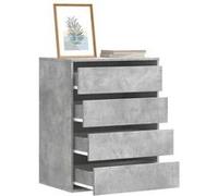 vidaXL Commode d'angle Gris béton 60x41x76 cm Bois d'ingénierie, Commode à tiroirs, classeur, Armoire à tiroirs, Armoire de Rangement, Buffet