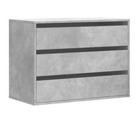 vidaXL Commode d'angle Gris béton 80x41x58 cm Bois d'ingénierie, Commode à tiroirs, classeur, Armoire à tiroirs, Armoire de Rangement, Buffet