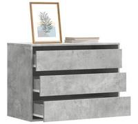 vidaXL Commode d'angle gris béton 80x41x58 cm bois d'ingénierie, commode à tiroirs, classeur, armoire à tiroirs, armoire de 852855 Gris G