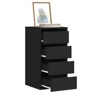 vidaXL Commode d'angle noir 40x41x76 cm bois d'ingénierie, commode à tiroirs, classeur, armoire à tiroirs, armoire de 852862 Noir G