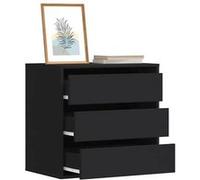 vidaXL Commode d'angle noir 60x41x58 cm bois d'ingénierie, commode à tiroirs, classeur, armoire à tiroirs, armoire de 852844 Noir G