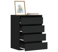 vidaXL Commode d'angle avec tiroirs Noir 60x41x76 cm Bois d'ingénierie