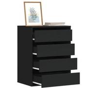 vidaXL Commode d'angle avec tiroirs Noir 60x41x76 cm Bois d'ingénierie