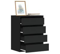 vidaXL Commode d'angle noir 60x41x76 cm bois d'ingénierie, commode à tiroirs, classeur, armoire à tiroirs, armoire de 852871