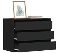 vidaXL Commode d'angle noir 80x41x58 cm bois d'ingénierie, commode à tiroirs, classeur, armoire à tiroirs, armoire de 852853 Noir G