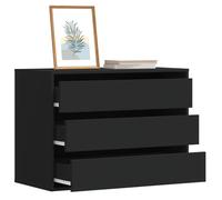 vidaXL Commode d'angle noir 80x41x58 cm bois d'ingénierie, commode à tiroirs, classeur, armoire à tiroirs, armoire de 852853