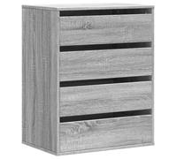 vidaXL Commode d'angle Sonoma Gris 60x41x76 cm Bois d'ingénierie, Commode à tiroirs, classeur, Armoire à tiroirs, Armoire de Rangement, Buffet