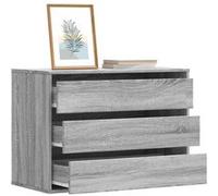 vidaXL Commode d'angle sonoma gris 80x41x58 cm bois d'ingénierie, commode à tiroirs, classeur, armoire à tiroirs, armoire de 852857 Gris G