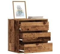 vidaXL Commode d'angle vieux bois 60x41x58 cm bois d'ingénierie, commode à tiroirs, classeur, armoire à tiroirs, armoire de 852850 Marron G