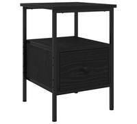 vidaXL Commode de Chevet Noir Chêne 34x36x50 cm Bois d'ingénierie et Acier