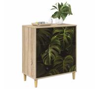 vidaXL Commode ELBURG Impression de Feuille de Palmier Sonoma, Commode Moderne, Design rectangulaire pour Le Rangement Chambre & Salon, Bois aggloméré, Essentiels Pratiques pour la Maison
