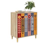 vidaXL Commode Essen Imprimé Tournesol 66 x 36,5 x 75 cm Sonoma, Commode Moderne, Design rectangulaire pour Le Rangement Chambre & Salon, Bois aggloméré, Essentiels Pratiques pour la Maison