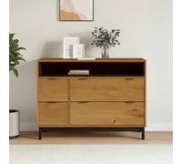 Vidaxl Commode Flam 110x40x80 Cm Bois De Pin Massif Marron