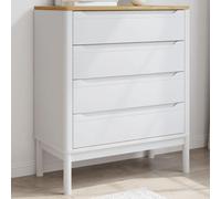 Vidaxl Commode Floro Blanc Bois De Pin Massif Blanc