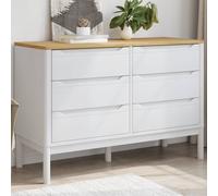 Vidaxl Commode Floro Blanc Bois De Pin Massif Blanc