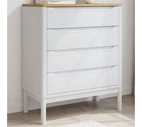 vidaXL Commode FLORO blanche en bois de pin massif 374009