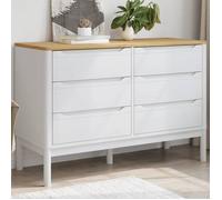 Vidaxl Commode Floro Blanc Bois De Pin Massif Blanc